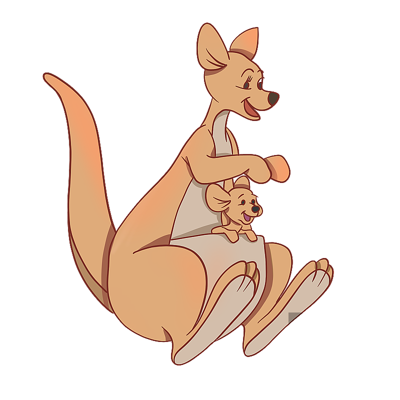 袋鼠妈妈和小袋鼠图片素材