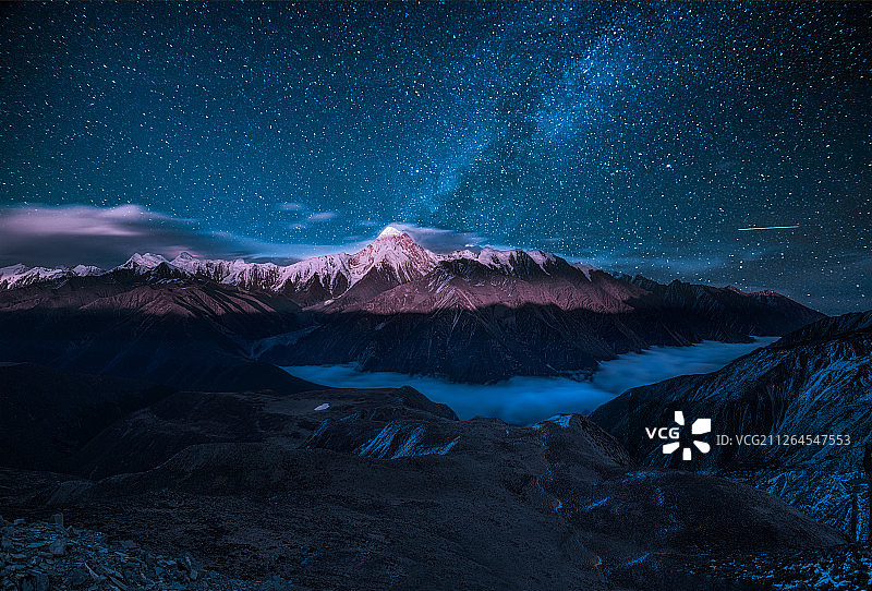 贡嘎星空图片素材