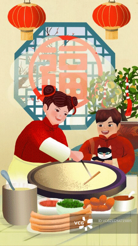 年俗 正月初七 摊煎饼图片素材