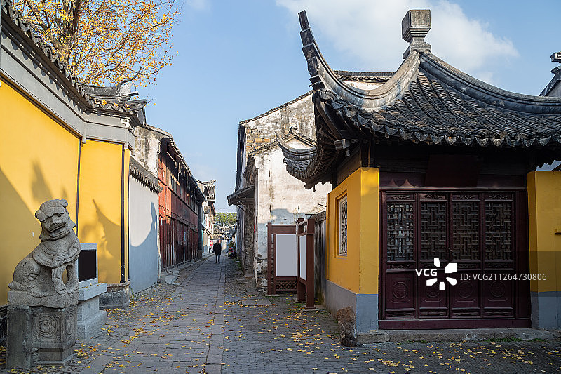 甪直古镇保圣寺小巷图片素材