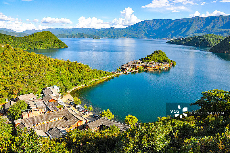 四川省泸沽湖风光图片素材