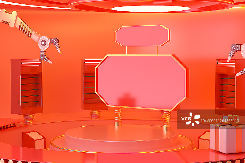 3D抽象商品展示厅图片素材
