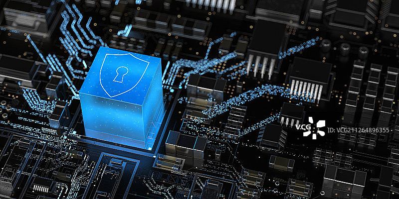 3D芯片和防御图片素材