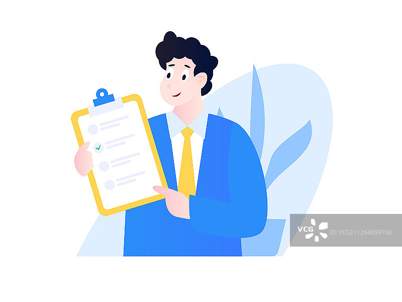 邀请问卷调查， 手绘扁平人物场景创意概念插画图片素材