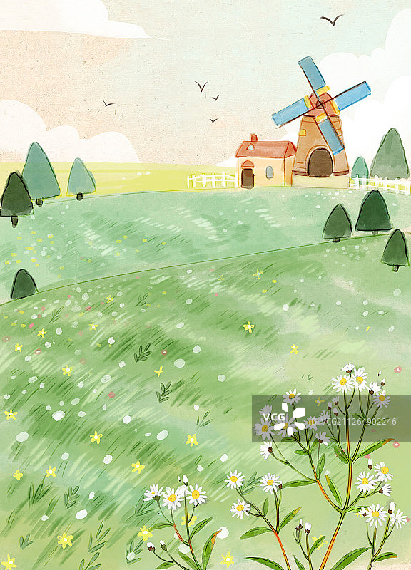 24节气小满水墨插画图片素材