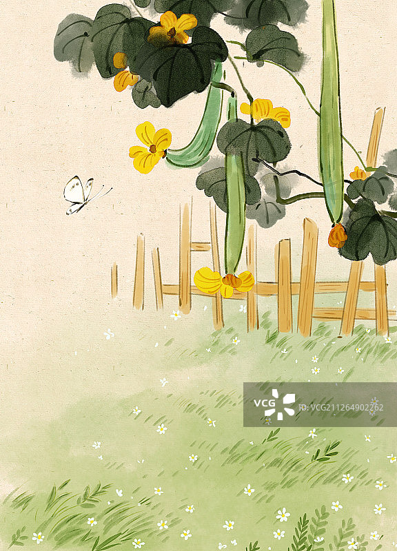 24节气小暑水墨插画图片素材