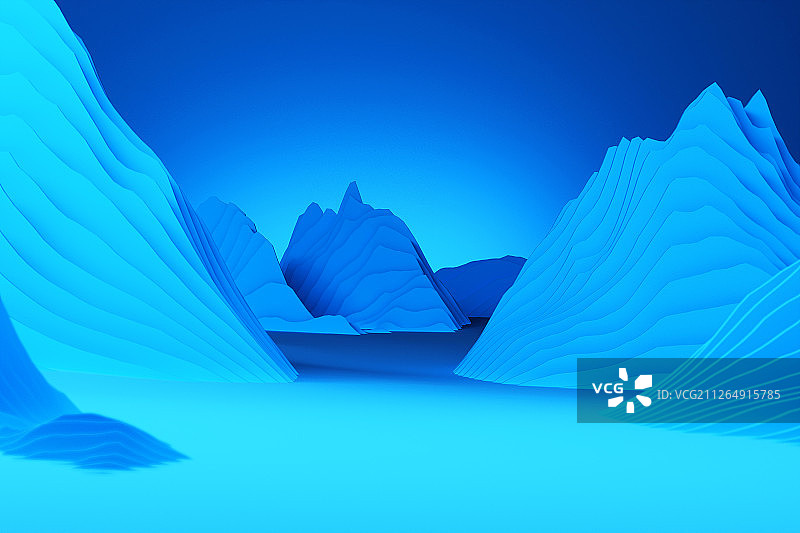 层层山水图片素材