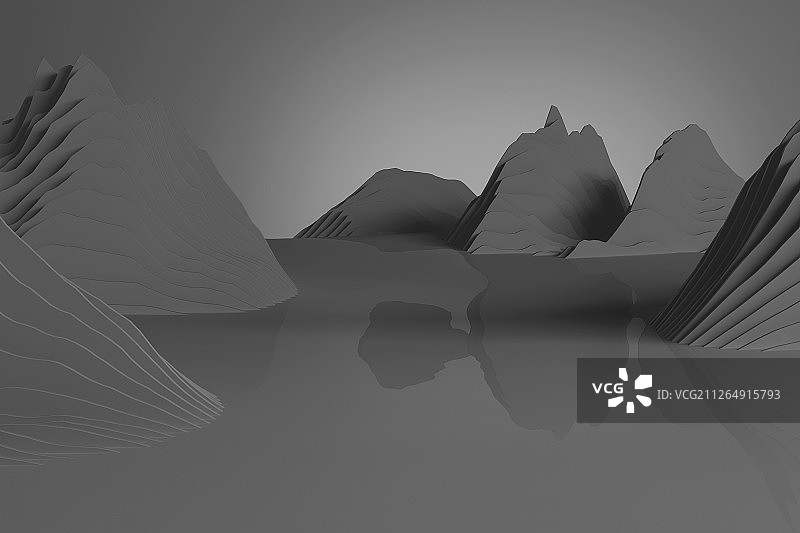 层层山水图片素材