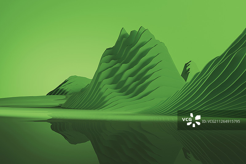 层层山水图片素材