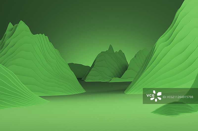 层层山水图片素材