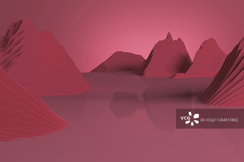 层层山水图片素材