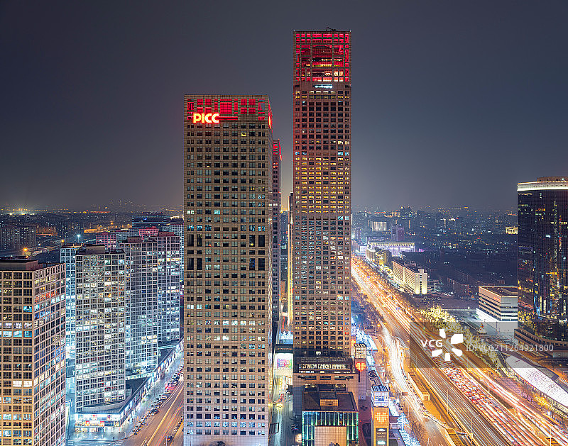 北京国贸夜景图片素材