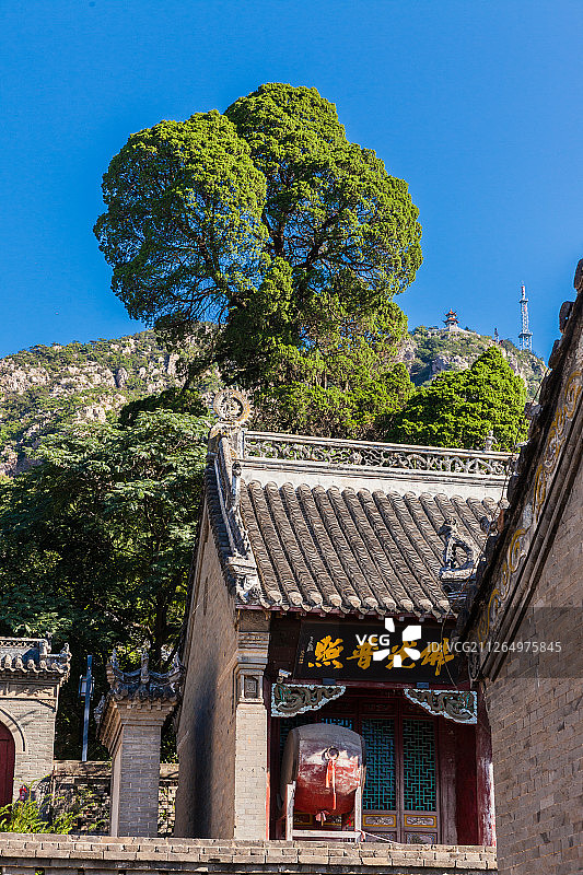 中国辽宁丹东大孤山寺庙古迹建筑风光图片素材