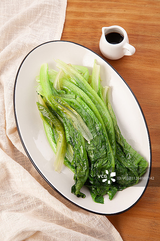 一盘油麦菜图片素材