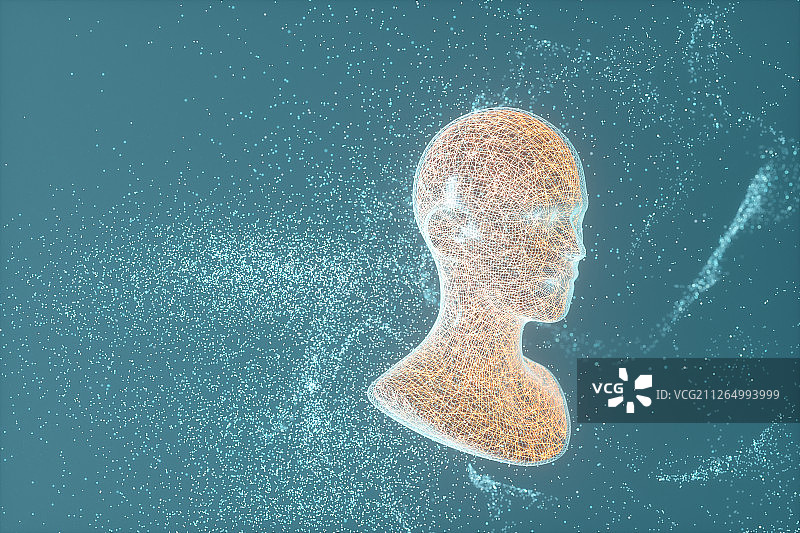虚拟科技人工智能头像背景 三维渲染图片素材