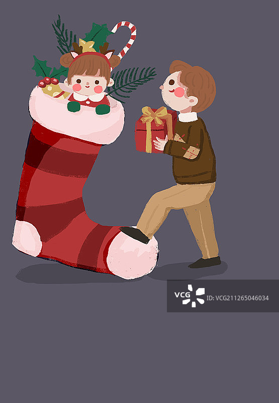 圣诞父女图片素材