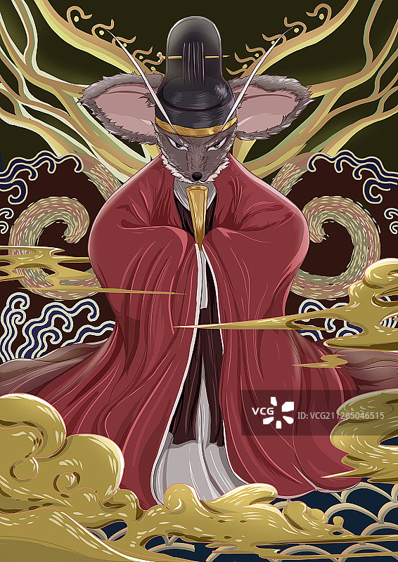 2020鼠年国潮年画图片素材