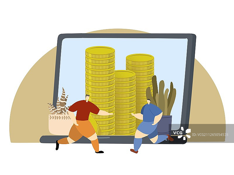 电脑金币经济收益图片素材