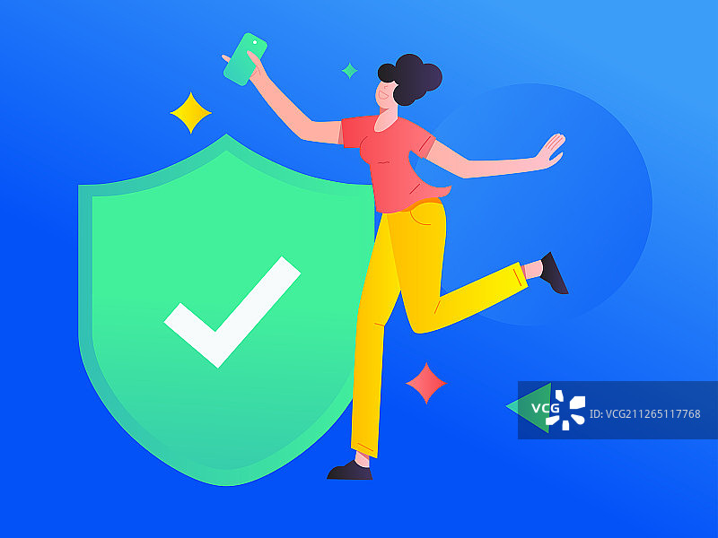信息安全， 矢量扁平人物场景创意概念插画图片素材