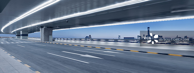 北京CBD摩天大楼夜景和高架桥速度特效图片素材