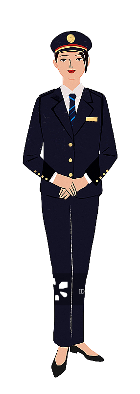站立的女性乘务员图片素材