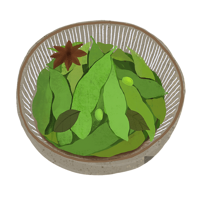 毛豆和日式餐具图片素材