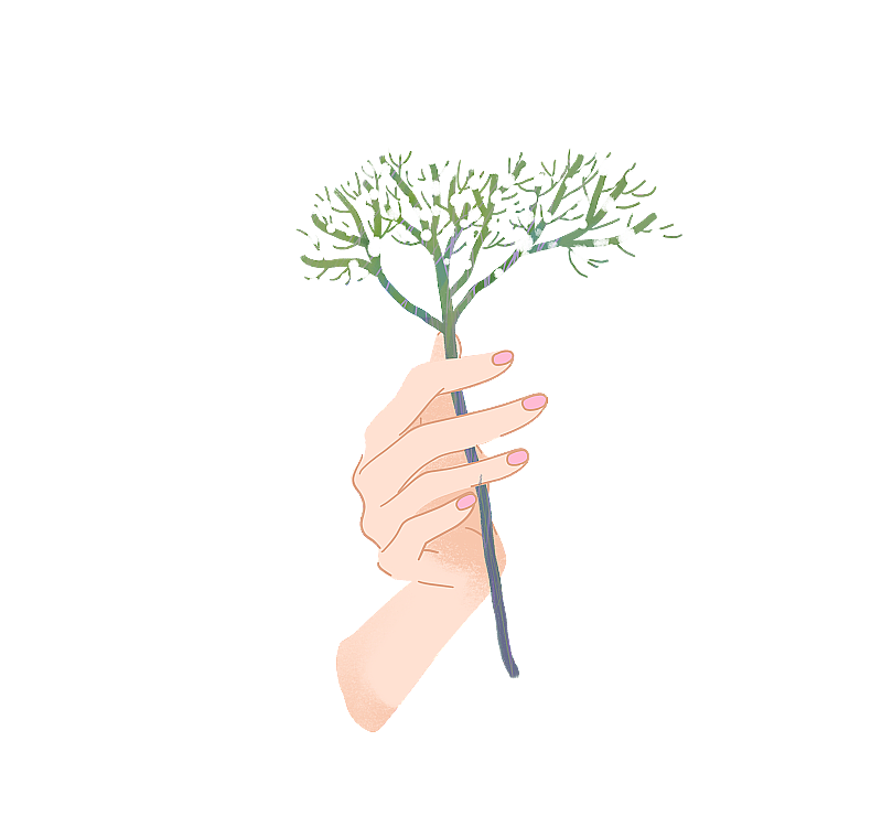 拿着花的手图片素材