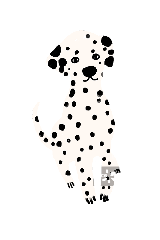 大麦町犬斑点狗插图图片素材