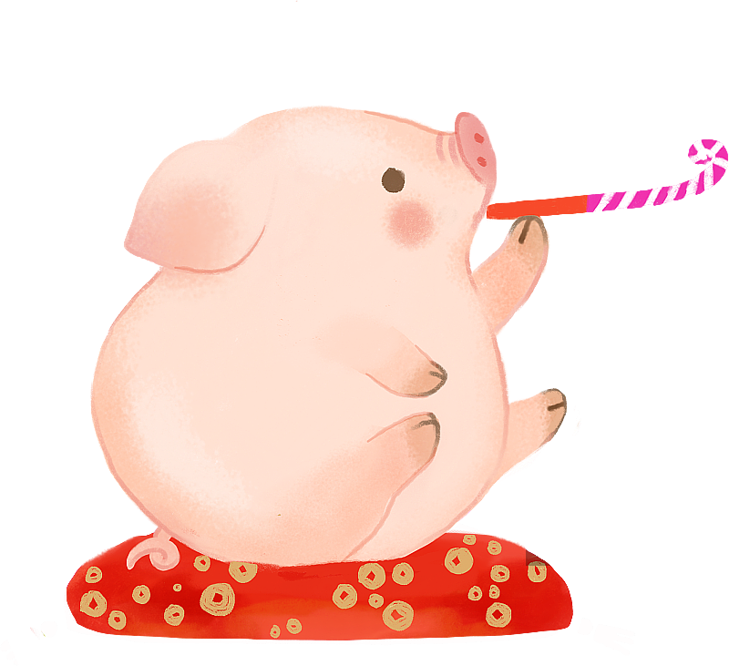 可爱小猪插图图片素材