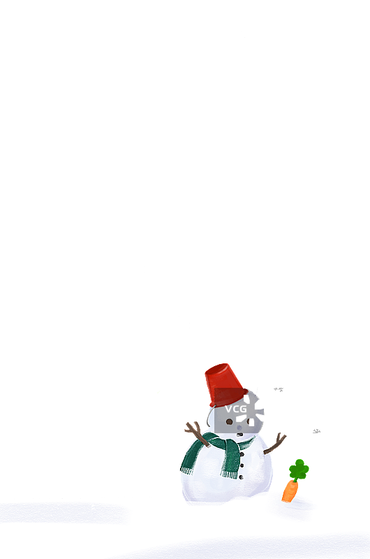 雪人和雪花图片素材