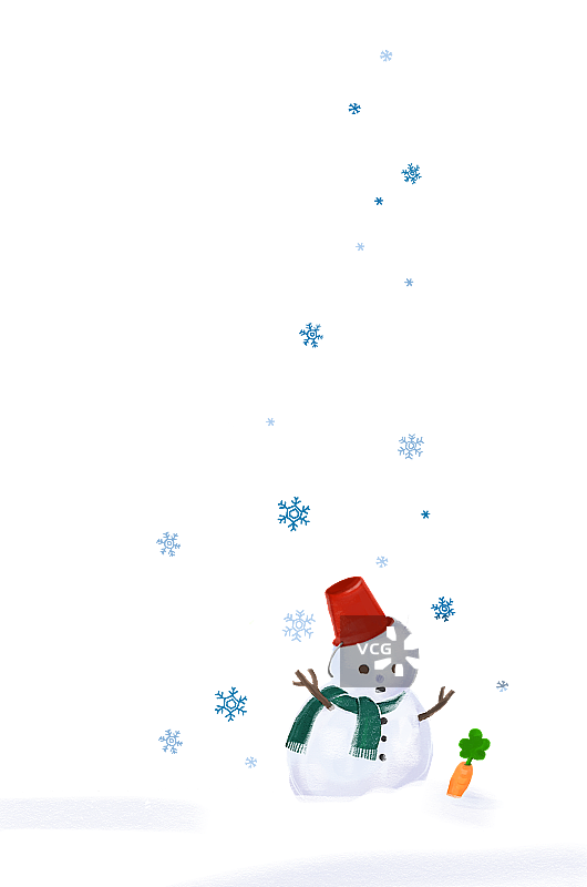 雪人和雪花图片素材