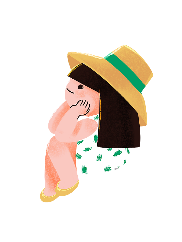 侧面坐着的女孩图片素材