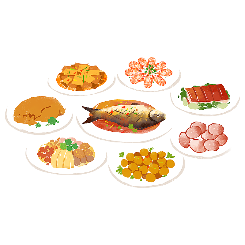 年夜饭菜品图片素材