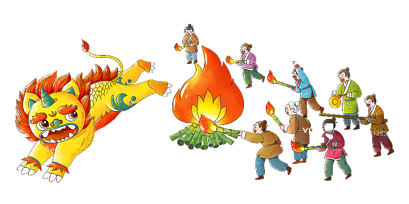 年的传说图片素材