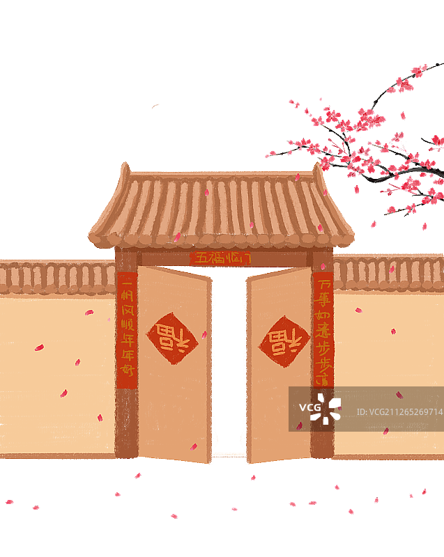 传统民居大门口图片素材