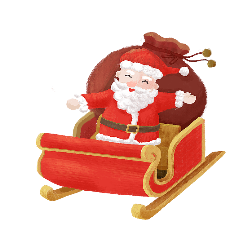 坐雪橇的圣诞老人图片素材