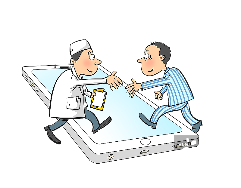 医生和病人在手机上的交流图片素材