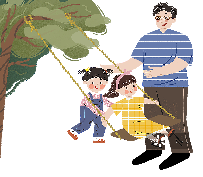父亲和女儿图片素材
