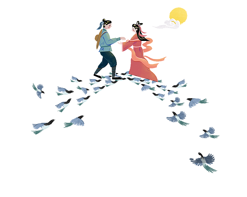 鹊桥相会图片素材