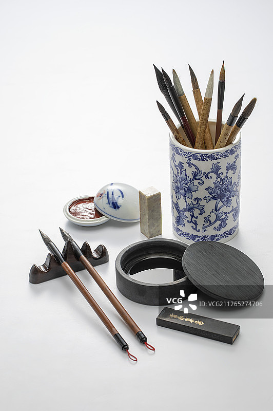 中华传统艺术文房四宝笔墨纸砚图片素材