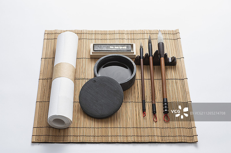 中华传统艺术文房四宝笔墨纸砚图片素材