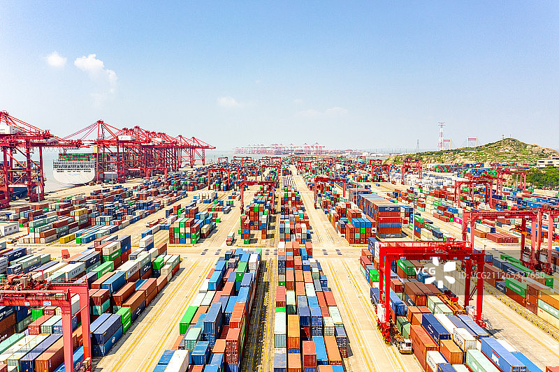 航拍上海洋山深水港图片素材