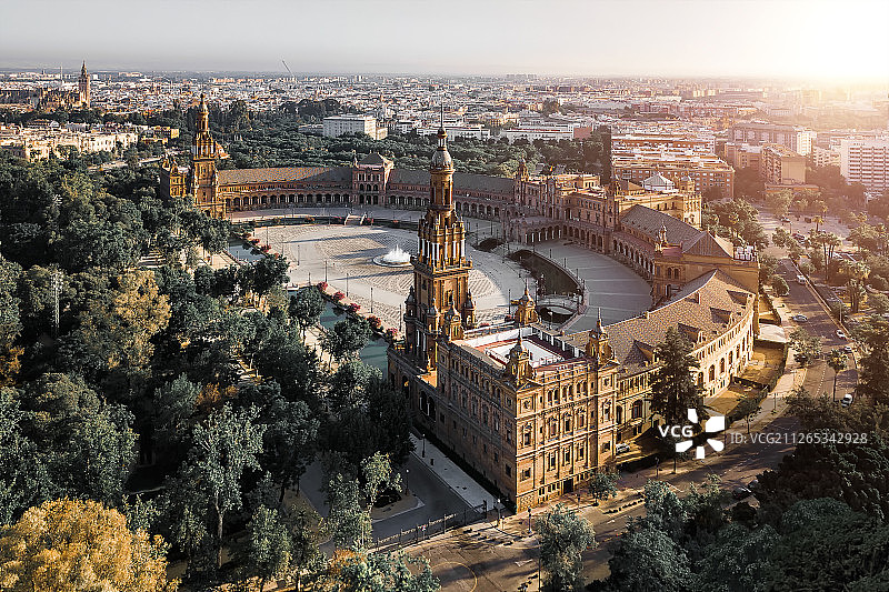 西班牙塞维利亚广场最美广场日出建筑城市图片素材