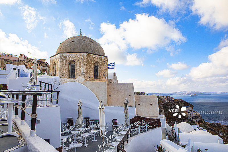 希腊圣托里尼的建筑物风景图片素材
