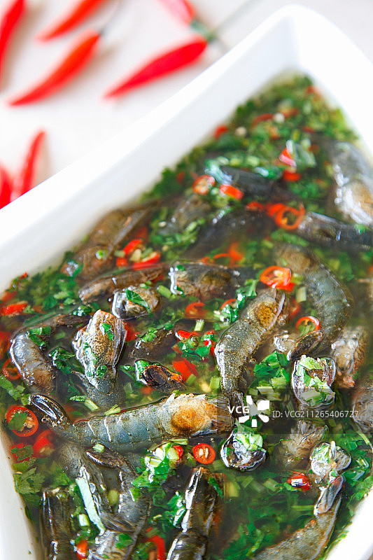 生腌海鲜（腌虾）图片素材