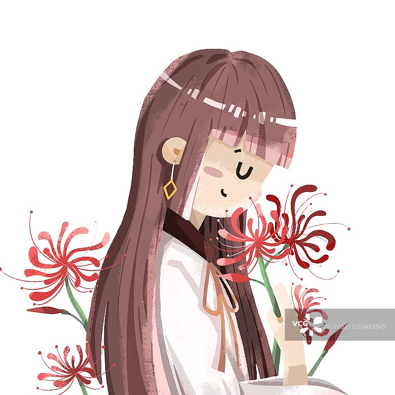 彼岸花少女图片素材