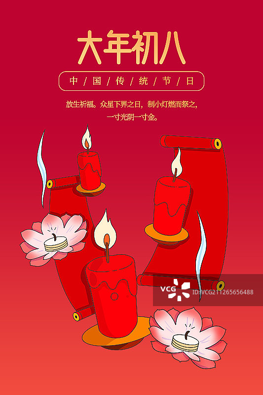 大年初八新年年俗系列插画展板图片素材