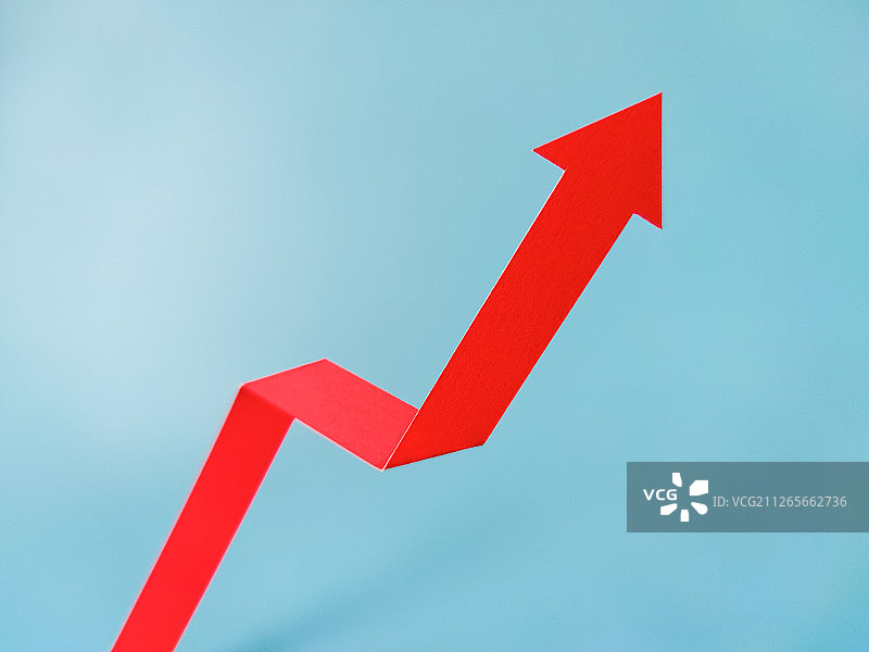 红色上涨的箭头图片素材