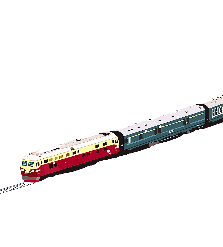 开往雪国的火车图片素材