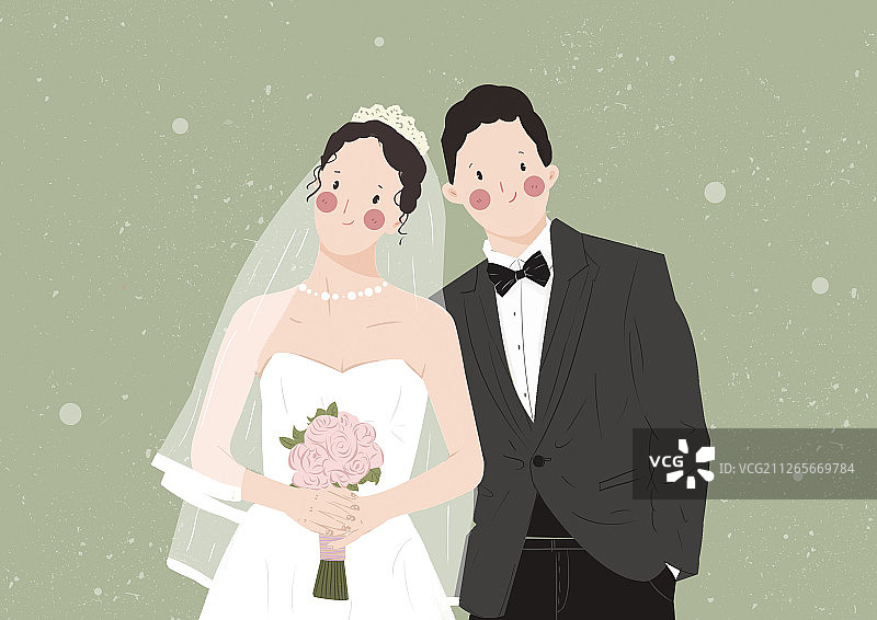 婚纱插画图片素材